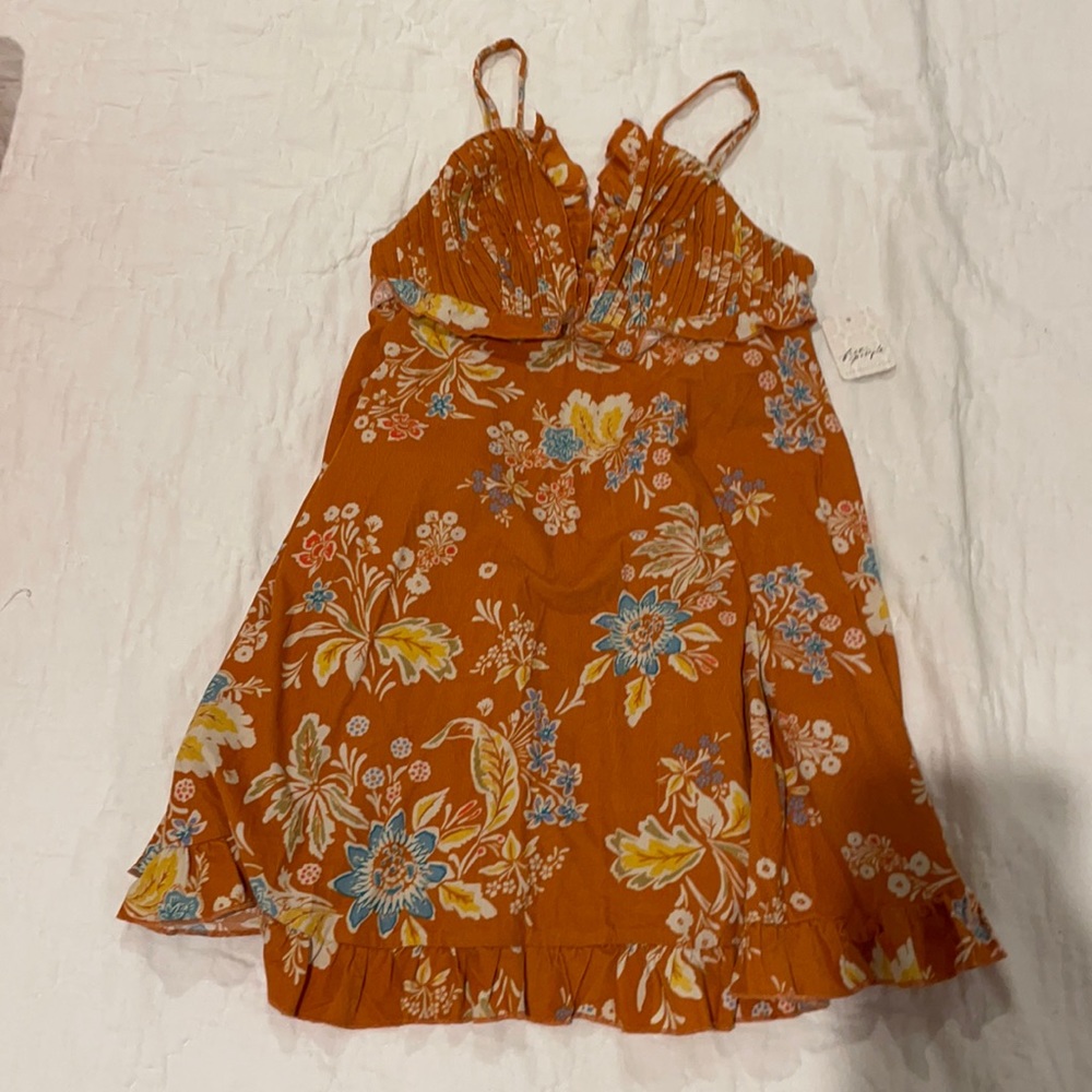 Free people orange floral dress